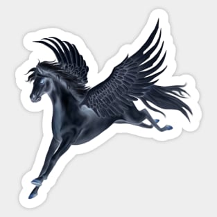 Black Pegasus Flying Sticker